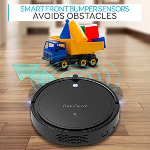 SereneLife Robot Vacuum Cleaner - Self Charging Robo Vacuum Cleaner - 1200pa Suction, Self Path Navigation, 70 Min Run Time - Carpet Hardwood Linoleum Tile PUCRCX70