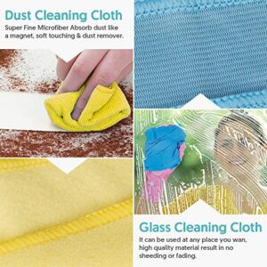 MEXERRIS Microfiber Cleaning Cloth Rags for Glass Floor Polish Dust Multifunctional All Purpose Labeled , Reusable Dish Rags Cleaning Lint Free Streak Free Wipes for House, Kitchen, Windows - 10 Pack