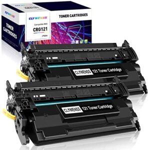 clywenss compatible crg 121 black toner cartridge replacement for canon 121 toner to use with canon imageclass d1620 d1650 printer, 2 black (3252c001) high yield 5,000 pages