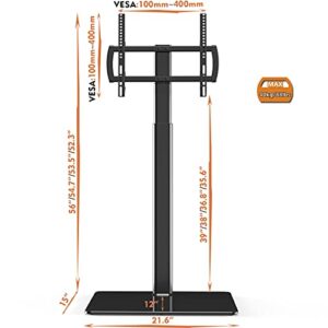 Universal Floor TV Stand with Mount 80 Degree Swivel Height Adjustable and Space Saving Design for Most 27 to 65 inch LCD, LED OLED TVs, Perfect for Corner & Bedroom HT1002B