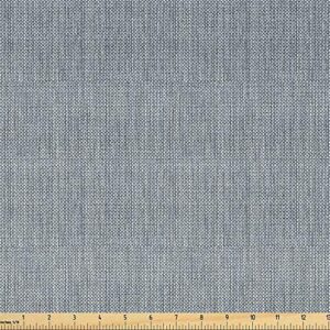 ambesonne faux suede fabric by the yard printed home texture, durable and washable fabric for diy projects indoor outdoor upholstery decorative, 2 yard, pale blue gray