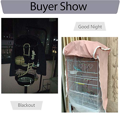 Bonaweite Birdcage Cover Parrot Cage Cover Shade Pet Universal Blackout Windproof Light-Proof Sleep Reduces Distractions Night Accessories Cloth Without Cage