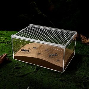 POPETPOP Reptile Breeding Box, Reptile Feeding Container Aquarium Breeding Tank Transparent Reptile Feeding Box Reptile Terrarium Habitat for Snake Turtle Lizards