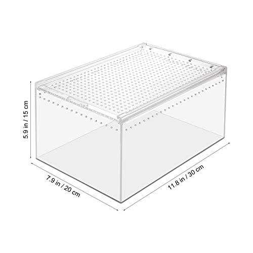 POPETPOP Reptile Breeding Box, Reptile Feeding Container Aquarium Breeding Tank Transparent Reptile Feeding Box Reptile Terrarium Habitat for Snake Turtle Lizards