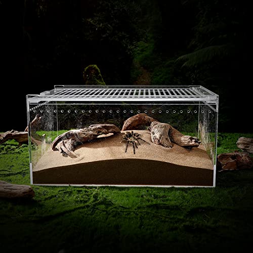 POPETPOP Reptile Breeding Box, Reptile Feeding Container Aquarium Breeding Tank Transparent Reptile Feeding Box Reptile Terrarium Habitat for Snake Turtle Lizards