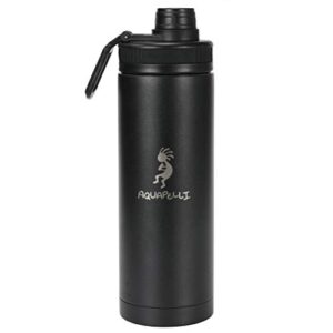 aquapelli vacuum insulated water bottle, 18 ounces, midnight black