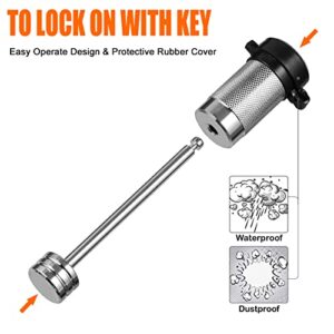 CZC AUTO Trailer Lock 1/4'' Dia, Trailer Coupler Lock 3-3/8'' Span Trailer Tongue Lock Fits Latch-Type Coupler, Chrome Coated Trailer Pin Lock with Keys for Towing Boat Truck Trailer RV Car