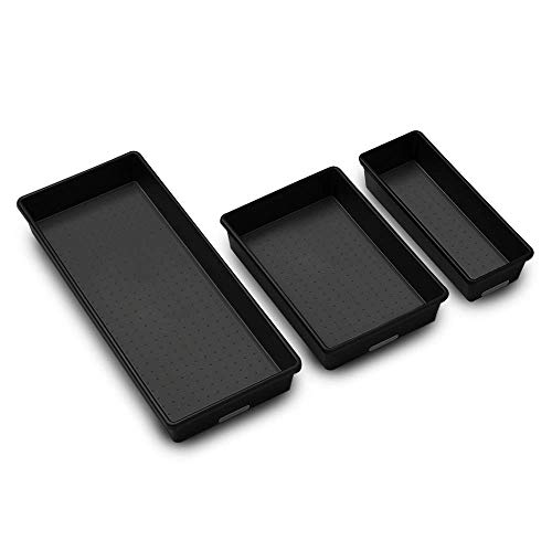 madesmart 3 Bin Pack-CARBON COLLECTION Soft-Grip Lining & Non-Slip Rubber Base & BPA-Free, Medium