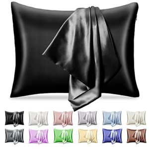 pendali satin bed pillowcase, both side silky soft satin pillowcases for hair and skin, bed pillow covers with hidden zipper, standard size, pack of 1 piece