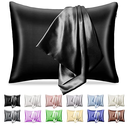 pendali Satin Bed Pillowcase, Both Side Silky Soft Satin Pillowcases for Hair and Skin, Bed Pillow Covers with Hidden Zipper, Standard Size, Pack of 1 Piece