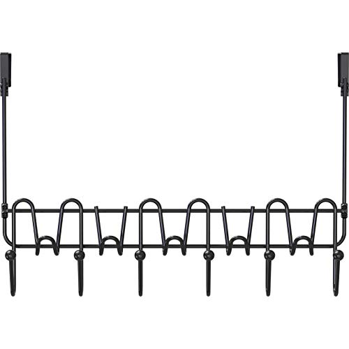 Deco Brothers Supreme Over The Door 11 Hook Organizer Rack, Black