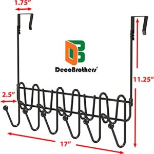 Deco Brothers Supreme Over The Door 11 Hook Organizer Rack, Black