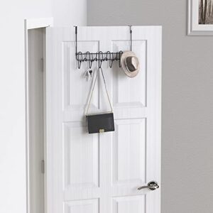 Deco Brothers Supreme Over The Door 11 Hook Organizer Rack, Black