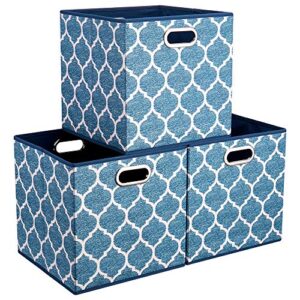 collapsible cloth cubes storage bins baskets box medal pattern 13 x13 x13 inches - pack of 3,qy-sc02-3