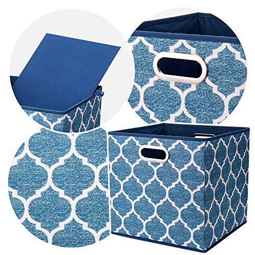 Collapsible Cloth Cubes Storage Bins Baskets Box Medal Pattern 13 x13 x13 Inches - Pack of 3,QY-SC02-3