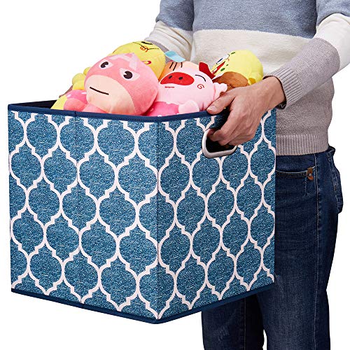 Collapsible Cloth Cubes Storage Bins Baskets Box Medal Pattern 13 x13 x13 Inches - Pack of 3,QY-SC02-3