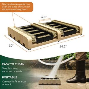 SCRUBIT Boot Scraper Brush – Flat Door Scrubber Mat - All Weather Shoes & Boots Cleaner, Removes Snow, Sand and Mud – 14.2 x 10 in. (1)