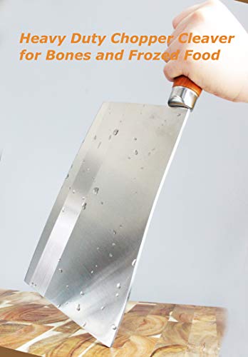 SELECT MASTER Meat Cleaver - Professional Chinese Chef Knife - Heavy Duty Bone Chopper Kitchen Knife - Super Thick Blade - for Home & Restaurant from