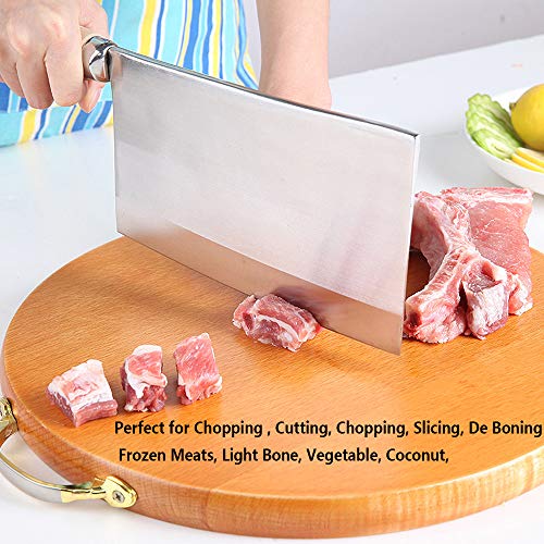 SELECT MASTER Meat Cleaver - Professional Chinese Chef Knife - Heavy Duty Bone Chopper Kitchen Knife - Super Thick Blade - for Home & Restaurant from