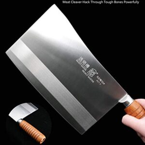 SELECT MASTER Meat Cleaver - Professional Chinese Chef Knife - Heavy Duty Bone Chopper Kitchen Knife - Super Thick Blade - for Home & Restaurant from