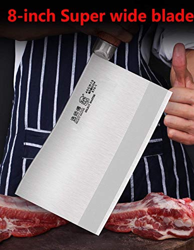 SELECT MASTER Meat Cleaver - Professional Chinese Chef Knife - Heavy Duty Bone Chopper Kitchen Knife - Super Thick Blade - for Home & Restaurant from