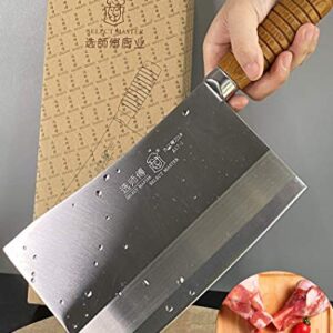 SELECT MASTER Meat Cleaver - Professional Chinese Chef Knife - Heavy Duty Bone Chopper Kitchen Knife - Super Thick Blade - for Home & Restaurant from