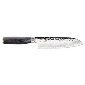 shun cutlery premier grey santoku knife 7", asian-inspired knife for all-purpose food prep, chef knife alternative, handcrafted japanese knife
