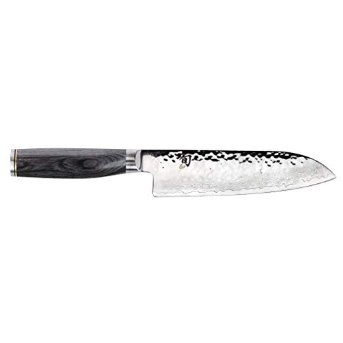 Shun Cutlery Premier Grey Santoku Knife 7", Asian-Inspired Knife for All-Purpose Food Prep, Chef Knife Alternative, Handcrafted Japanese Knife