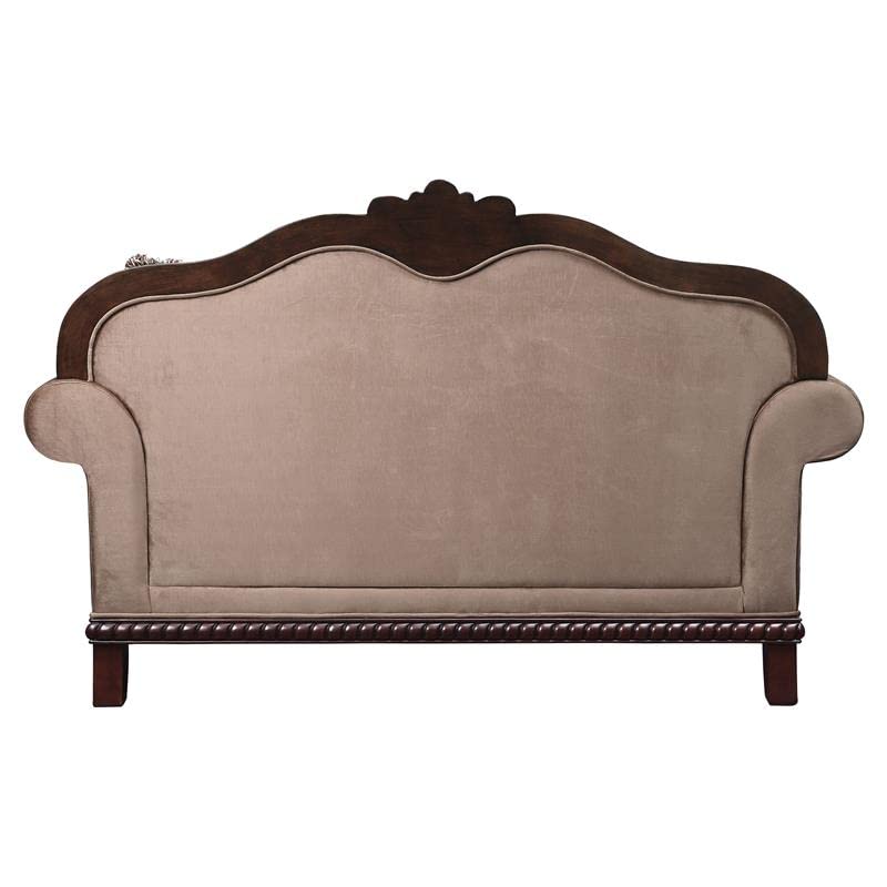 Acme Furniture Chateau De Ville Love Seats, Fabric & Espresso Finish