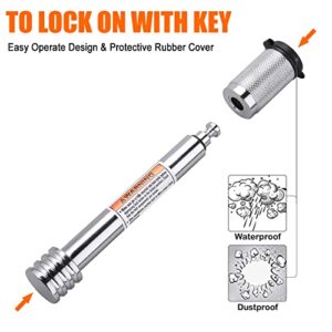 CZC AUTO Trailer Hitch Lock 5/8" Dia, Locking Hitch Pin 4" Super Extra Long Chrome Coated Hitch Pin with Keys for Class III IV to Hitch Bike Rack Tray Ball Tow Rope for Trailer Truck Car Boat