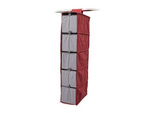 covermates keepsakes hanging shoe organizer set - heavy duty material, sturdy interior shelves, includes trays with dividers - closet storage-scarlett red