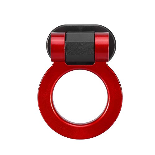 X AUTOHAUX 2 Set Universal Red Ring Shaped Car Tow Hook Decor Bumper Trailer Sticker Adorn