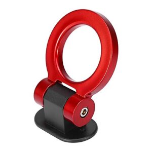 X AUTOHAUX 2 Set Universal Red Ring Shaped Car Tow Hook Decor Bumper Trailer Sticker Adorn