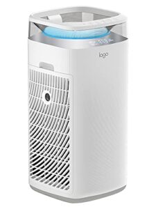 lago air purifier for home with true hepa odor-reducing carbon filter, 3-in-1 dual filter suction, up to 645 sq ft - silent, multiple purification speeds - reduces pet dander, pollen, smoke, dust