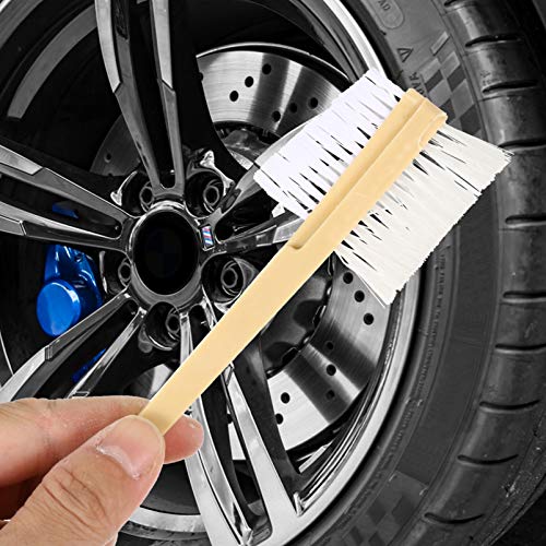 VICASKY 4 Pcs Car Engine Detailing Brushes Double Head Auto Wheel Rim Detailing Brush Long Handle Car Tire Brush for Cleaning Wheels Engines Trim Interior Exterior