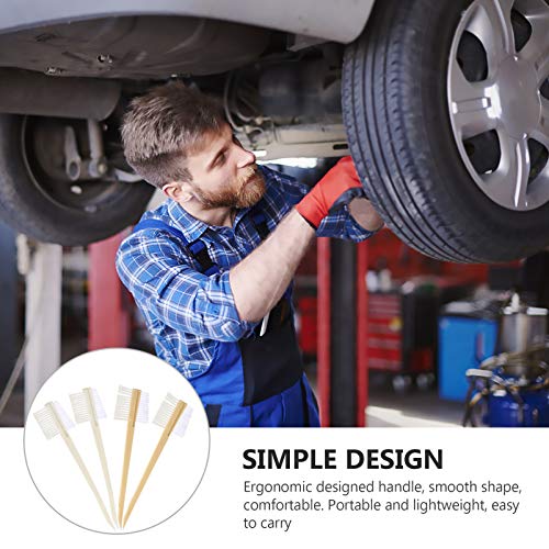 VICASKY 4 Pcs Car Engine Detailing Brushes Double Head Auto Wheel Rim Detailing Brush Long Handle Car Tire Brush for Cleaning Wheels Engines Trim Interior Exterior