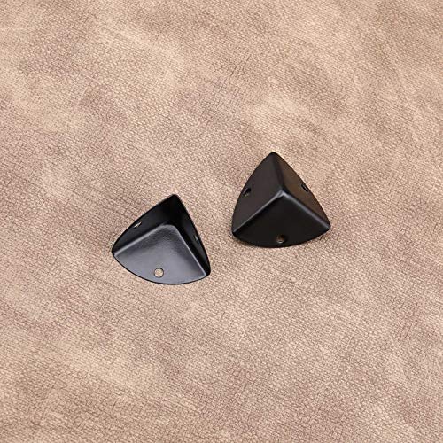 12pcs Black Corner Brace Decorative Protectors Wrap Angle Edge Guard Cover Brackets 25mm for Wooden Case Trunk Box Flightcases