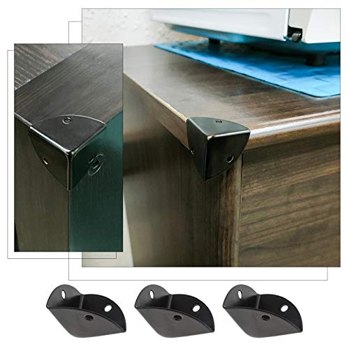12pcs Black Corner Brace Decorative Protectors Wrap Angle Edge Guard Cover Brackets 25mm for Wooden Case Trunk Box Flightcases