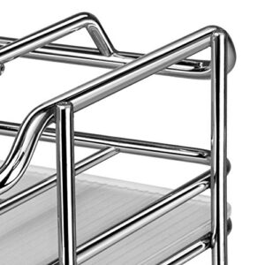 LYNK PROFESSIONAL® Slide Out Tea Bag Holder Organizer - Double Upper Kitchen Cabinet Pull Out Rack, Organize Up To 140 Tea Bags - Lifetime Limited Warranty - Chrome