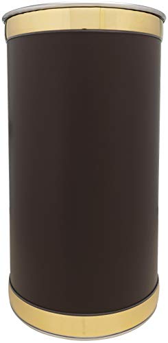 Made in USA 5-Gallon Sleek and Stylish Vinyl Mylar Waste Basket (13" X 11") (Faux Brown Leather)