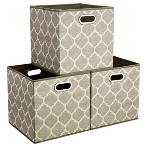 13x13x13 in fabric storage cube bins with print grid pattern foldable clothes storage cubes baskets drawers organizer cubicle storage boxes for organizing closet shelves,qy-sc01-3