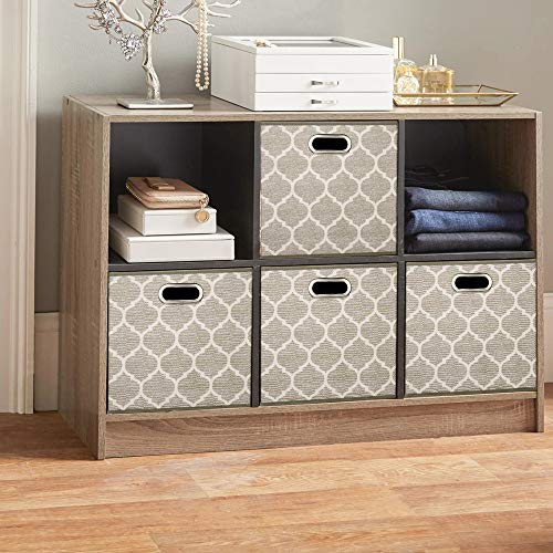 13x13x13 In Fabric Storage Cube Bins with Print Grid Pattern Foldable Clothes Storage Cubes Baskets Drawers Organizer Cubicle Storage Boxes for Organizing Closet Shelves,QY-SC01-3