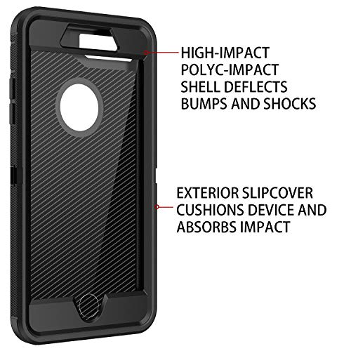 RegSun for iPhone 8 Case,iPhone 7 Case,Built-in Screen Protector, Shockproof 3-Layer Full Body Protection Rugged Heavy Duty High Impact Hard Cover Case for iPhone 8/7 4.7 inch,Black