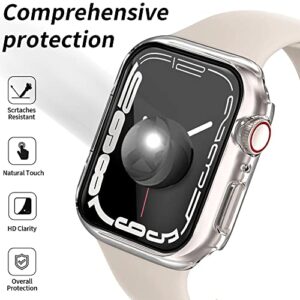 HANKN 2 Pack Clear 40mm Case Compatible with Apple Watch Series 6 5 4 SE 40mm Tempered Glass Screen Protector Case, Full Coverage Hard Pc Shockproof Iwatch Cover Bumper (Clear+Clear, 40mm)