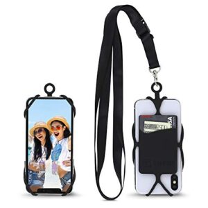 phone lanyard, gear beast universal crossbody cell phone lanyard compatible with iphone, galaxy & most smartphones, includes silicone phone holder and satin poly adjustable neck strap