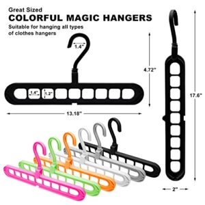 Closet Organizers and Storage,6 Pack Sturdy Closet Organizer Hangers,College Dorm Room Essentials,Closet Storage,Closet Organization,Magic Space Saving Hanger with 9-Holes for Wardrobe Heavy Clothes