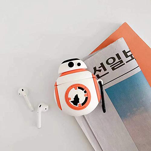 New 3D Cute Cartoon Airpods case,Compatible for Airpod 1 & 2, Stylish Designer Skin, Very Suitable Teenagers, Children, Boys Girls (R2-D2)