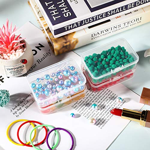 6 Pieces Mini Plastic Clear Beads Storage Containers Box for Collecting Small Items, Beads, Jewelry, Business Cards, Game Pieces, Crafts (3.27 x 2.13 x 1.02 Inch)