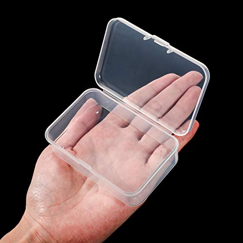 6 Pieces Mini Plastic Clear Beads Storage Containers Box for Collecting Small Items, Beads, Jewelry, Business Cards, Game Pieces, Crafts (3.27 x 2.13 x 1.02 Inch)