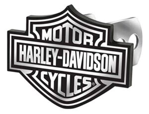 harley-davidson bar & shield logo hitch plug, universal fit - black & white